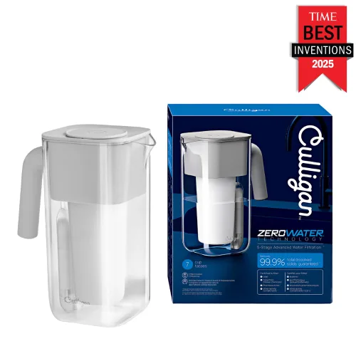Vista 2 de Culligan con tecnología ZeroWater - Jarra con filtro de agua de 8 tazas – Incluye filtro de agua avanzado de 5 etapas, certificado IAPMO