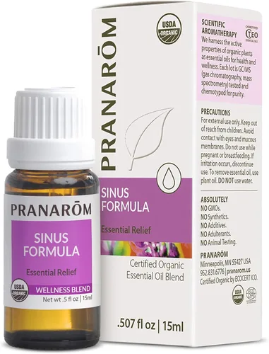 Vista 10 de Pranarom - Mezcla de aceites esenciales de fórmula sinusal (0.2 onzas líquidas) - Aceite de oliva, eucaliptos, menta, romero, incienso y tomillo