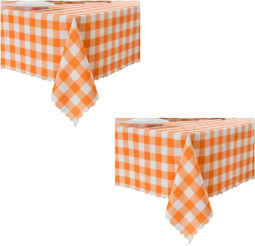 Vista 27 de MANGATA CASA Mantel de cuadros rosa para mesas cuadradas, mantel a cuadros, impermeable, para cocina y mesa, mantel de poliéster a cuadros sin Rosa