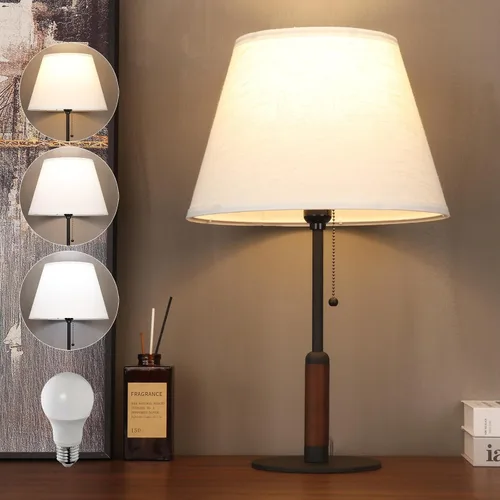 Vista 12 de Lámpara de mesa moderna de mediados de siglo de 21 pulgadas con interruptor de cadena de tracción, lámparas de noche de luz de 3