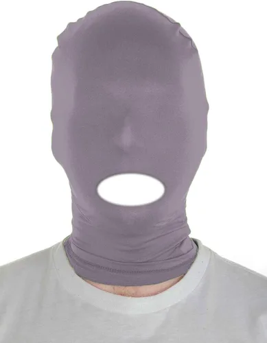 Vista 15 de Sheface Máscara con capucha de boca abierta de elastano para hombre y mujer, disfraz de cosplay de Halloween Negro