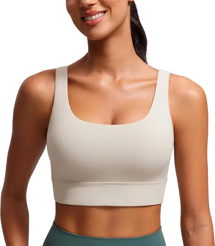 Vista 10 de CRZ YOGA Butterluxe - Brasier deportivo con espalda en U para mujer, cuello redondo, acolchado, de bajo impacto, para yoga, entrenamiento