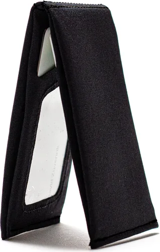 Vista 2 de SlimFold Cartera minimalista - Opción RFID - Delgada, duradera e impermeable garantizada - Fabricado en Estados Unidos - Tamaño NANO, Negro
