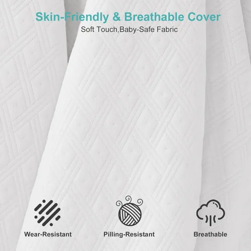 Vista 5 de EDILLY Cubrecolchón de espuma viscoelástica de gel refrescante de 3 pulgadas, tamaño individual, con funda de bambú extraíble y lavable, protector