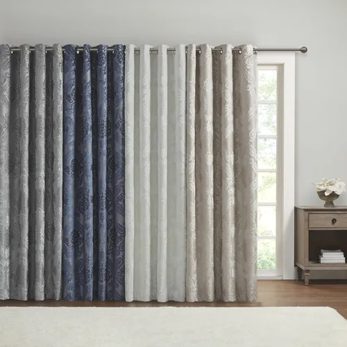Vista 12 de Sun Smart Amelia - Cortina de oscurecimiento total jacquard con diseño paisley para dormitorio, panel individual de lujo para ventana de sala
