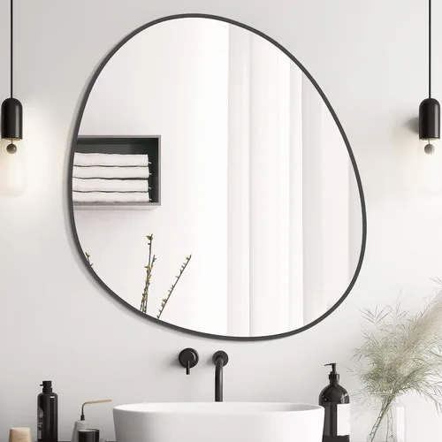 Vista 10 de WallBeyond Espejo asimétrico, espejo de pared irregular, espejos de pared decorativos para dormitorio, sala de estar, entrada, pasillo, espejo