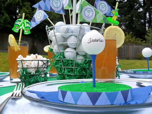 Vista 3 de 24 popotes rectos reutilizables con temática de golf para bolsas de regalo de fiesta de golf, popotes diarios, fiestas de cumpleaños, reuniones