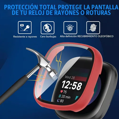 Vista 4 de Paquete de 6 fundas protectoras de pantalla para Fitbit Sense 2 / Versa 4 [cobertura completa], parachoques de policarbonato duro, accesorios