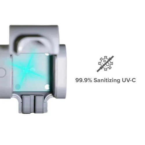 Vista 5 de Desinfectante para cepillos de dientes UV, secadora y estuche de viaje, mata el 99.9 %, color gris UV-C Sanitize + Dry, Fits Electric & Manual