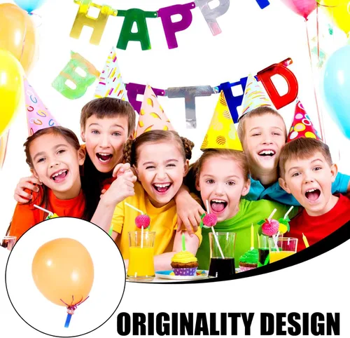 Vista 5 de BESTOYARD 100 globos musicales con purpurina mixta con flecos metálicos ruidos para niños, lindos silbatos para Halloween, fiesta de Navidad