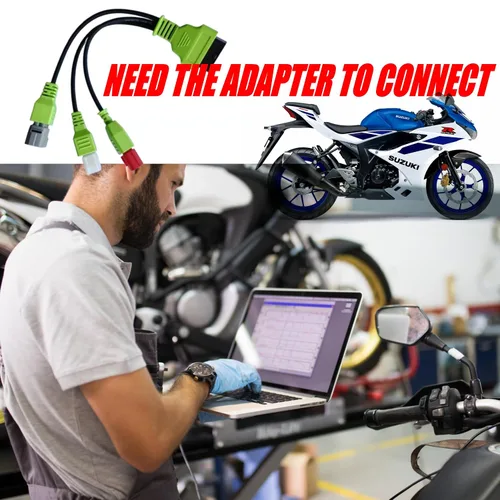 Vista 3 de Adaptador de diagnóstico de la motocicleta OBD, 4pin+6pin+6pin 3 en 1 Motorrad motocicleta OBD2 cable