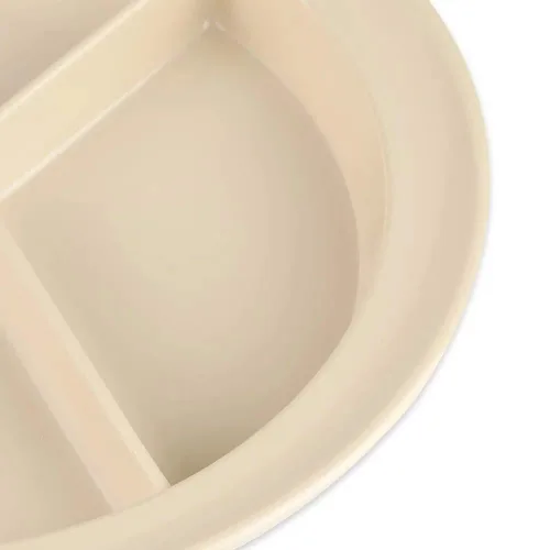 Vista 7 de G.E.T. CP-530-T Tan 9" 3-Compartment Plate, Break Resistant Dishwasher Safe Melamine Plastic, Supermel Collection (Pack of 12)