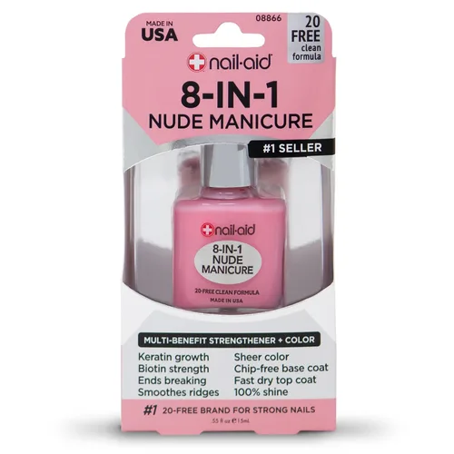 Vista 3 de NAIL-AID Manicura nude 8 en 1, brillo francés, 0.55 onzas líquidas
