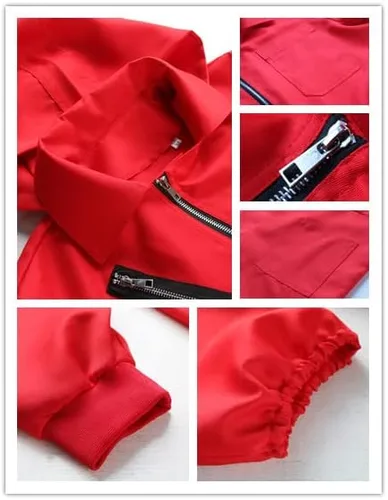 Vista 3 de Halloween Red Money Jumpsuit Cosplay Party Tracksuit Outfits Props Role Play Red Classic Costume from TV Series