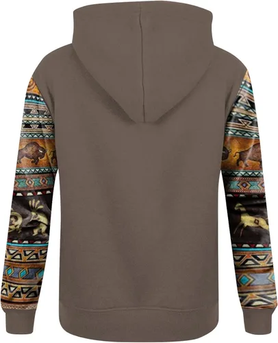 Vista 2 de Champion Hoodies For Men Flannel With Hoodie Men Fashion Print Loose Men'S And Women'S Long Sleeve Hooded Sweater