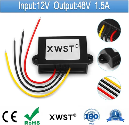 Vista 2 de DC 48V 1.5A 72W fuente de alimentación elevadora, convertidor de voltaje de 12V a 48V con regulador