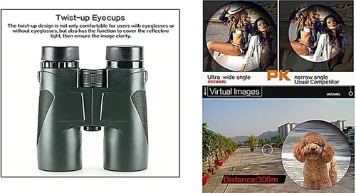 Vista 4 de Telescopio Binoculares para Exteriores Telescopio de visi243;n Nocturna de Bajo Nivel de luz Ocular Grande Profesional Telescopio de Metal Campo