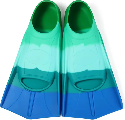Vista 13 de Aletas de natación para niños, aletas de entrenamiento de natación de hoja corta para jóvenes