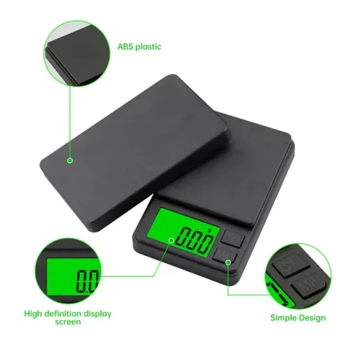 Vista 5 de Báscula de bolsillo de precisión de 35.27 oz x 0.00 oz, báscula digital de gramos, alimentos, joyas, onzas/granos con pantalla LCD retroiluminada