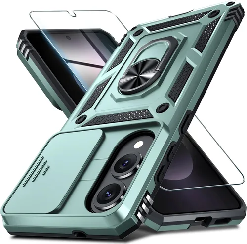 Vista 43 de Janmitta Compatible con Samsung Galaxy S24 FE Funda con Cubierta Deslizante Integrada para Lente de Cámara+Protector de Pantalla+Soporte de Anillo