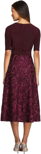Vista 2 de Alex Evenings - Vestido con largo de té para mujer con detalle de roseta