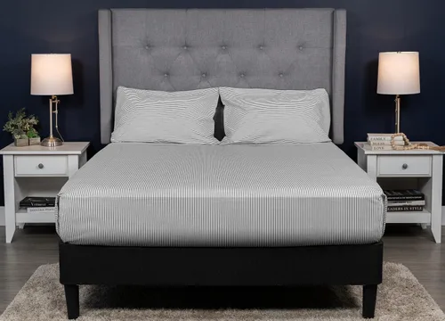 Vista 2 de MyPillow Juego de sábanas de percal – 100% algodón, 200 hilos, tamaño Queen, bolsillo profundo, sensación fresca y crujiente, duradero, juego