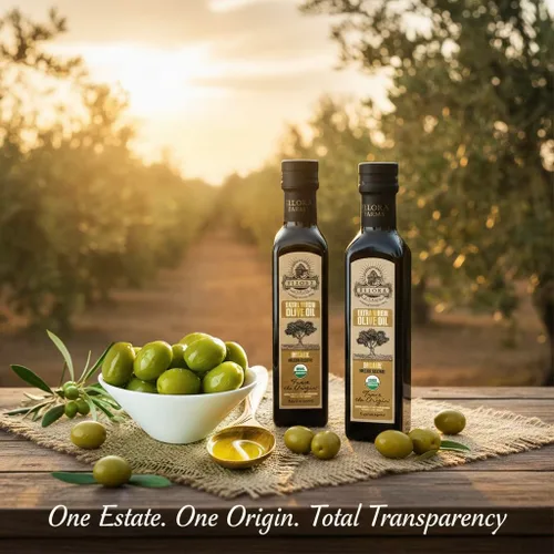 Vista 7 de Ellora Farms, Aceite de oliva virgen extra orgánico, griego rastreable, alto contenido de fenoles prensado en frío, Kosher, botella de vidrio