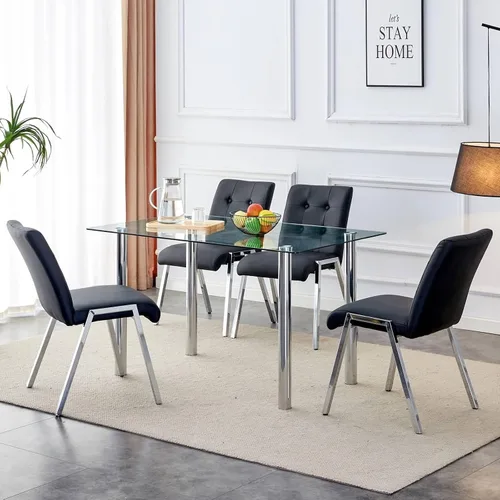 Vista 14 de Juego de 2 sillas de comedor de metal, sillas de comedor grises, respaldo alto sin brazos con patas de metal galvanizado y asientos de poliuretano