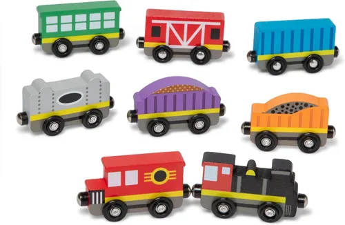 Vista 11 de Melissa & Doug – Tren de madera, vagones de tren