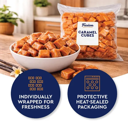 Vista 4 de Caramelos en forma de cubos de caramelo, bolsa a granel de 1 libra, envueltos individualmente, aproximadamente 75 unidades Soft, Chewy, Classic