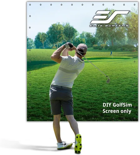 Vista 11 de Elite Screens - Pantalla de impacto de golf de 9.8 x 8 pies con ojales, pantalla de proyección multideporte para simuladores de golf en casa