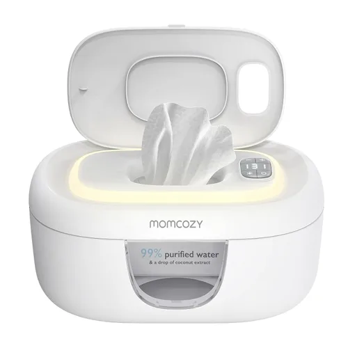 Vista 12 de Momcozy - Calentador de toallitas para bebé, diseño innovador de resorte, dispensador de gran capacidad para 60-80 unidades, 4 modos de control