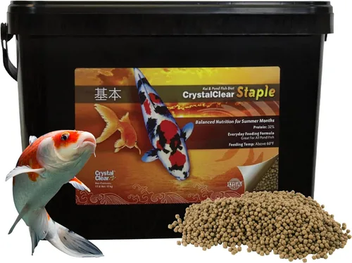 Vista 12 de CrystalClear Alimento de pescado de estanque básico para Koi y Goldfish, bolsa de 2.2 libras Protein packed floating pellets for summer nutrition