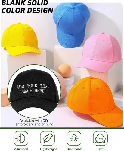 Vista 6 de 24 Pieces Blank Baseball Cap Adjustable Back Strap Plain Blank Camouflage Hat Unisex Baseball Cap for Trucker Men Women