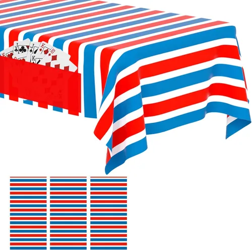Vista 18 de Paquete de 2 manteles de plástico blanco, 108 x 54 pulgadas, manteles rectangulares desechables bohemios para bodas, pícnics y fiestas