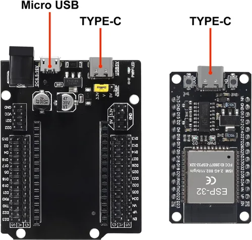 Vista 5 de 3Set ESP32 ESP-32S WiFi Placa de desarrollo NodeMCU-32S Microcontrolador Procesador integrado con ESP32 Placa de desarrollo Placa de ruptura GPIO