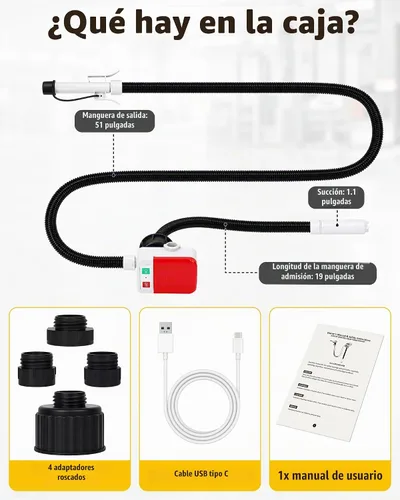 Vista 7 de Bomba de transferencia de combustible (3.2 GPM) con sensor de parada automática, manguera de 51 pulgadas de transferencia automática de bomba de gas