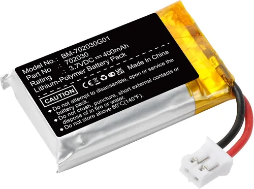 Vista 2 de 702030 batería 400mAh LI-PO batería recargable con conector PH2.0.000 in/2Pin
