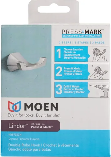 Vista 3 de Moen MY8703CH Lindor Cromo gancho doble para bata Cromo