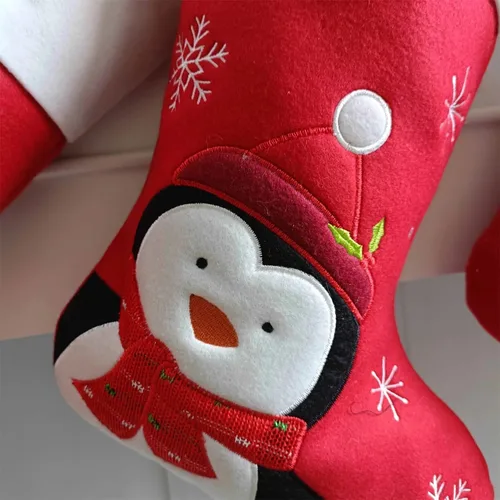 Vista 3 de Personalized Christmas Stocking - Embroidered with Name - Customized Holiday Family Set (Fox)