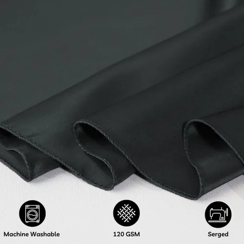 Vista 4 de Your Chair Covers - Mantel redondo L'Amour de 120 pulgadas - Mantel de boda prémium para mesas redondas de banquete de 5 pies - Negro
