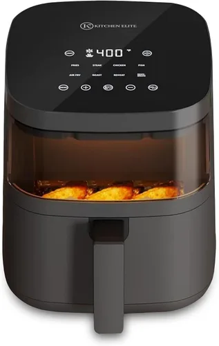 Vista 9 de Kitchen Elite - Freidora de aire compacta de 2.5 cuartos de galón, pequeña estufa de mostrador sin aceite con cesta antiadherente libre de PFAS