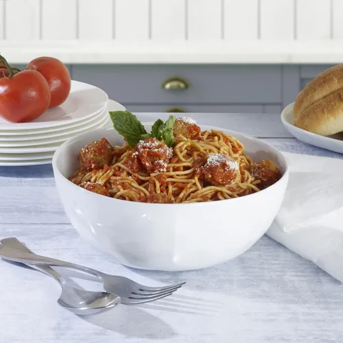 Vista 5 de Everyday White by Fitz and Floyd Organic Serve Bowl, 9 pulgadas, capacidad de 72 onzas líquidas, blanco