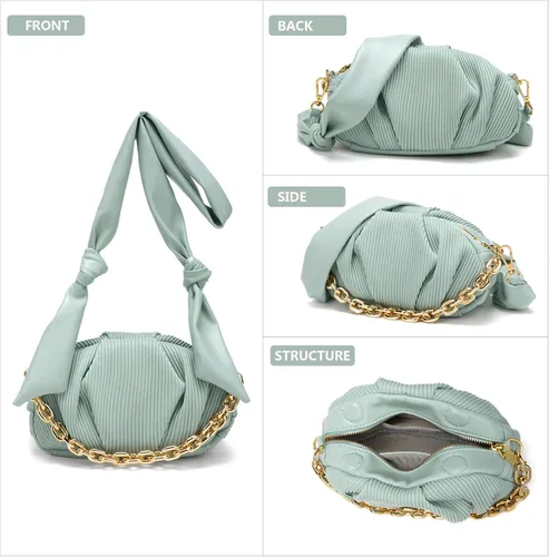 Vista 3 de KingTo Bolso de mano con nudo para mujer, bolso de mano de moda para mujer, bolso ligero