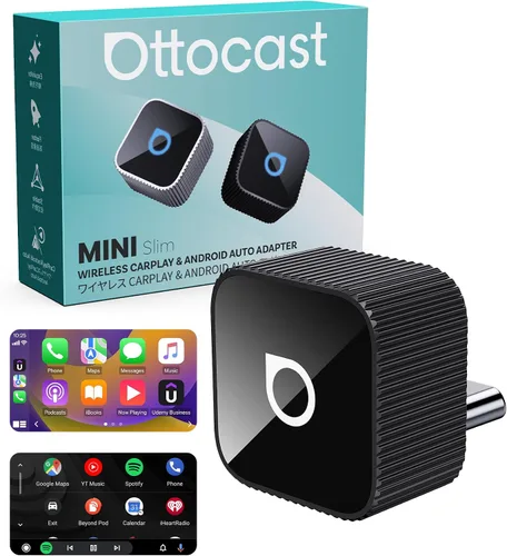 Vista 11 de Ottocast Mini Cube 3.0 Adaptador Inalámbrico CarPlay y Android Auto 2026 – Enchufe y Reproduce, Rápida Reconexión Automática (Negro)