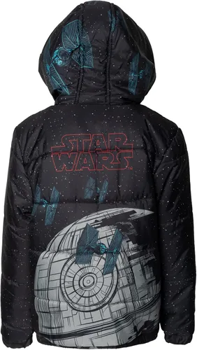 Vista 5 de STAR WARS TIE Fighter Darth Vader - Chaqueta acolchada con cremallera para niños pequeños y grandes