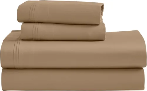 Vista 15 de Superior Juego de sábanas de algodón egipcio de 4 piezas, lujo de 1000 hilos, diseño moderno, sábanas sostenibles, básicos ultrasuaves, sólido