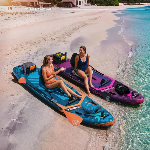 Vista 7 de UPWELL Tabla de remo extra ancha de 12 x 36 pulgadas, tabla de SUP 2+1 para adultos y adolescentes, tabla de SUP inflable con accesorios de primera