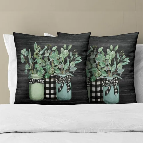 Vista 148 de Giwawa Juego de 2 fundas de almohada decorativas con diseño floral de girasol de 16 x 16 pulgadas, fundas de cojín decorativas para el hogar, sofá
