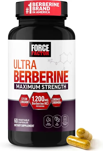 Vista 13 de Force Factor Ultra Berberina Absorción Mejorada, con Canela de Ceilán, Dihidroberberina y Cromo, Absorción 5X, 2X Más Duradera, Promueve la Masa